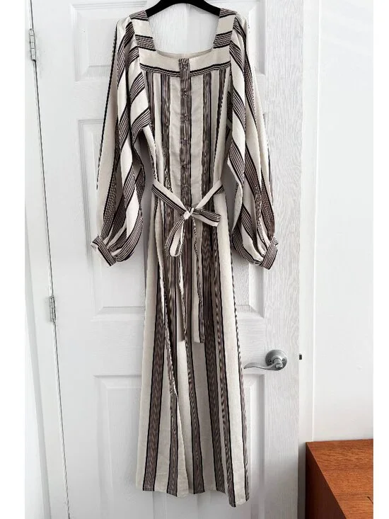 Horses Atelier "Blouson" Striped Maxi Dress in Soleil, size "3" (fits like Small - Picture 3 of 12